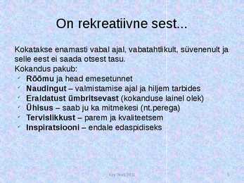 KOKANDUS - rekreatiivse tegevusena #5
