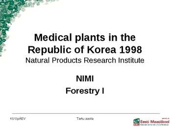 Presentation Medical plants in korea