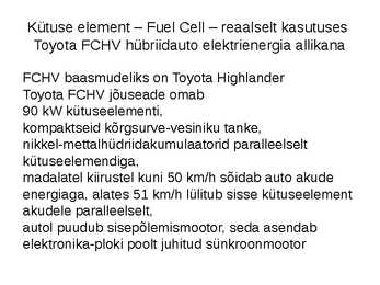 Fuel Cell - kasutus autodel - väikelaevadel #15