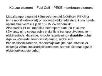 Fuel Cell - kasutus autodel - väikelaevadel #19
