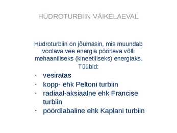 Hüdroturbiin väikelaevale