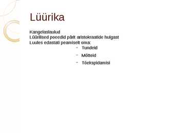 Kreeka lüürika ja teater #2