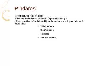 Kreeka lüürika ja teater #6