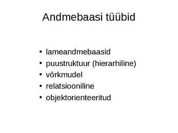 Sissejuhatus andmebaasidesse #5