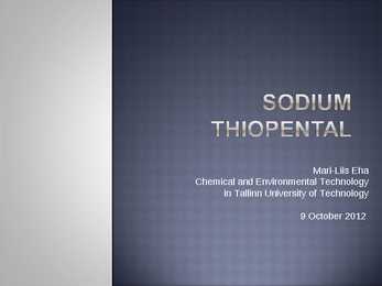 Thiopental - naatriumitiopentaal
