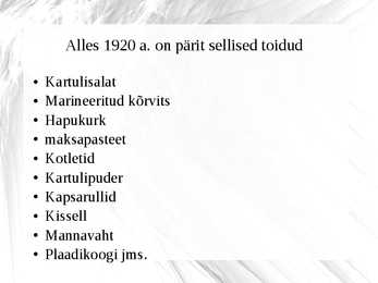 Eesti köök 20 sajandil- 1918-1940 #3