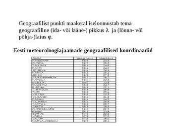 AEG JA AJASÜSTEEMID-VAATLUSAJAD #2