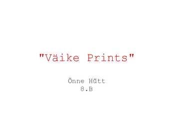 Lühikokkuvõte raamatust \ \ Väike Prints\ \
