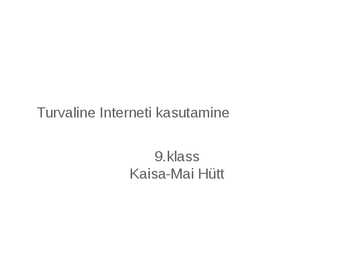 Turvaline Interneti kasutamine