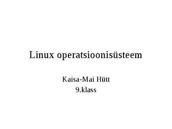 Linux operatsioonisüsteem