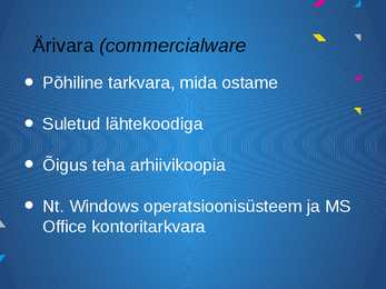 Rakendustarkvara-Tarkvara tüübid autoriõigustest lähtuvalt #4