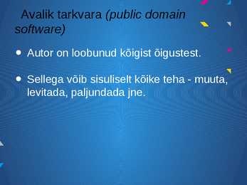 Rakendustarkvara-Tarkvara tüübid autoriõigustest lähtuvalt #6