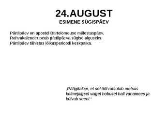 PÄRTLIPÄEV #2