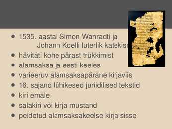 Eesti kirjakeele algus #5