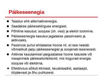 Päikeseenergia ülevaade #2
