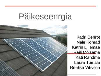 Päikeseenergia ülevaade
