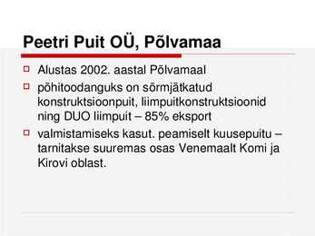 Liimpuidust konstruktsioonide ning liimpuitplaatide tootmine Eestis #11