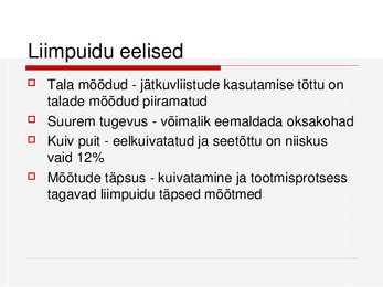 Liimpuidust konstruktsioonide ning liimpuitplaatide tootmine Eestis #4