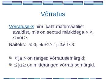 Võrratused #2