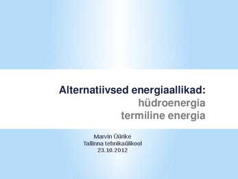 Alternatiivsed energiaallikad