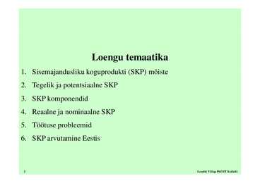 Loeng 2 - Sisemajanduslik kogutoodang #2