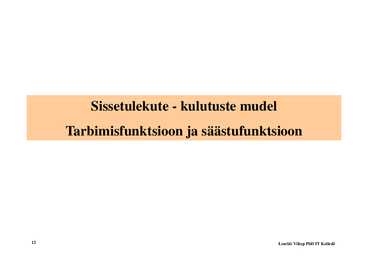 Loeng 3 - Makromajanduslikud mudelid #12