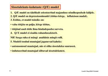 Loeng 3 - Makromajanduslikud mudelid #13