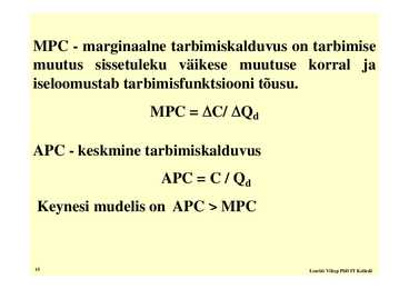 Loeng 3 - Makromajanduslikud mudelid #15
