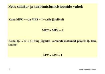 Loeng 3 - Makromajanduslikud mudelid #23