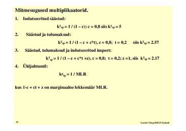 Loeng 3 - Makromajanduslikud mudelid #39