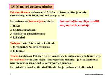 Loeng 4 - ISLM mudel #3
