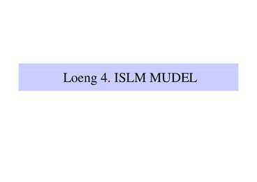 Loeng 4 - ISLM mudel