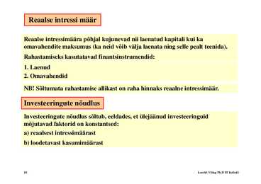 Loeng 6 - Investeeringud #18
