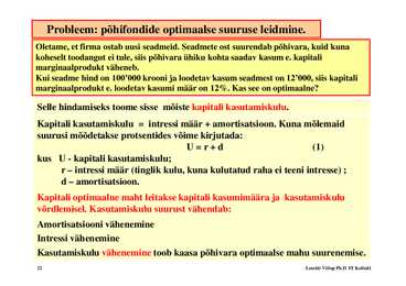 Loeng 6 - Investeeringud #22