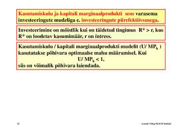 Loeng 6 - Investeeringud #23