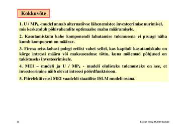 Loeng 6 - Investeeringud #26