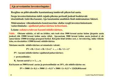 Loeng 6 - Investeeringud #28