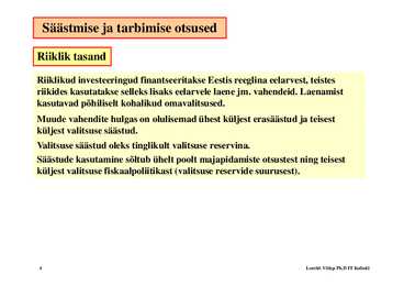 Loeng 6 - Investeeringud #4