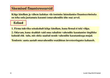 Loeng 6 - Investeeringud #32