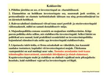 Loeng 6 - Investeeringud #42