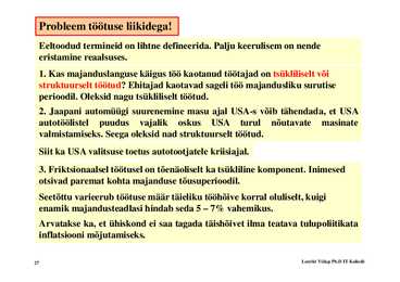 Loeng 8 - Tööturg ja tööpuudus #27