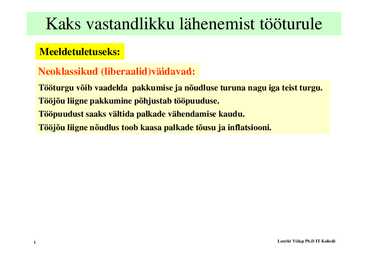 Loeng 8 - Tööturg ja tööpuudus