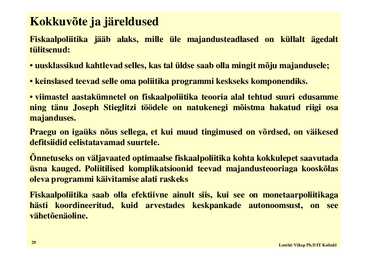 Loeng 11-- Fiskaal- ja monetaarpoliitika #29
