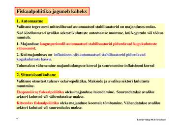 Loeng 11-- Fiskaal- ja monetaarpoliitika #6