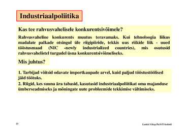 Loeng 12 - Tulupoliitika #23