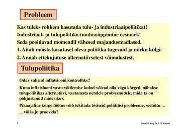 Loeng 12 - Tulupoliitika #4