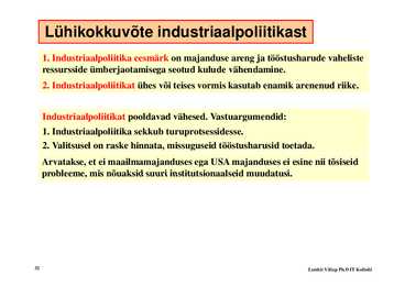 Loeng 12 - Tulupoliitika #32