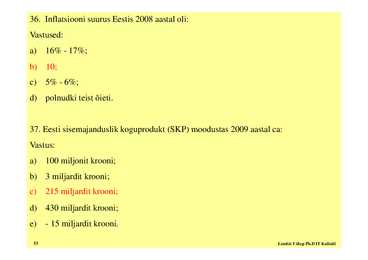 Seminar 1 - Eesti majandus #53