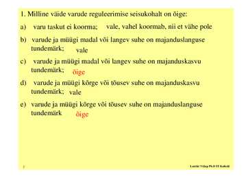 Seminar 3 - Makroökonoomilised mudelid #2