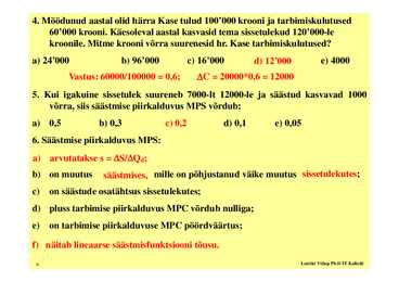 Seminar 3 - Makroökonoomilised mudelid #6